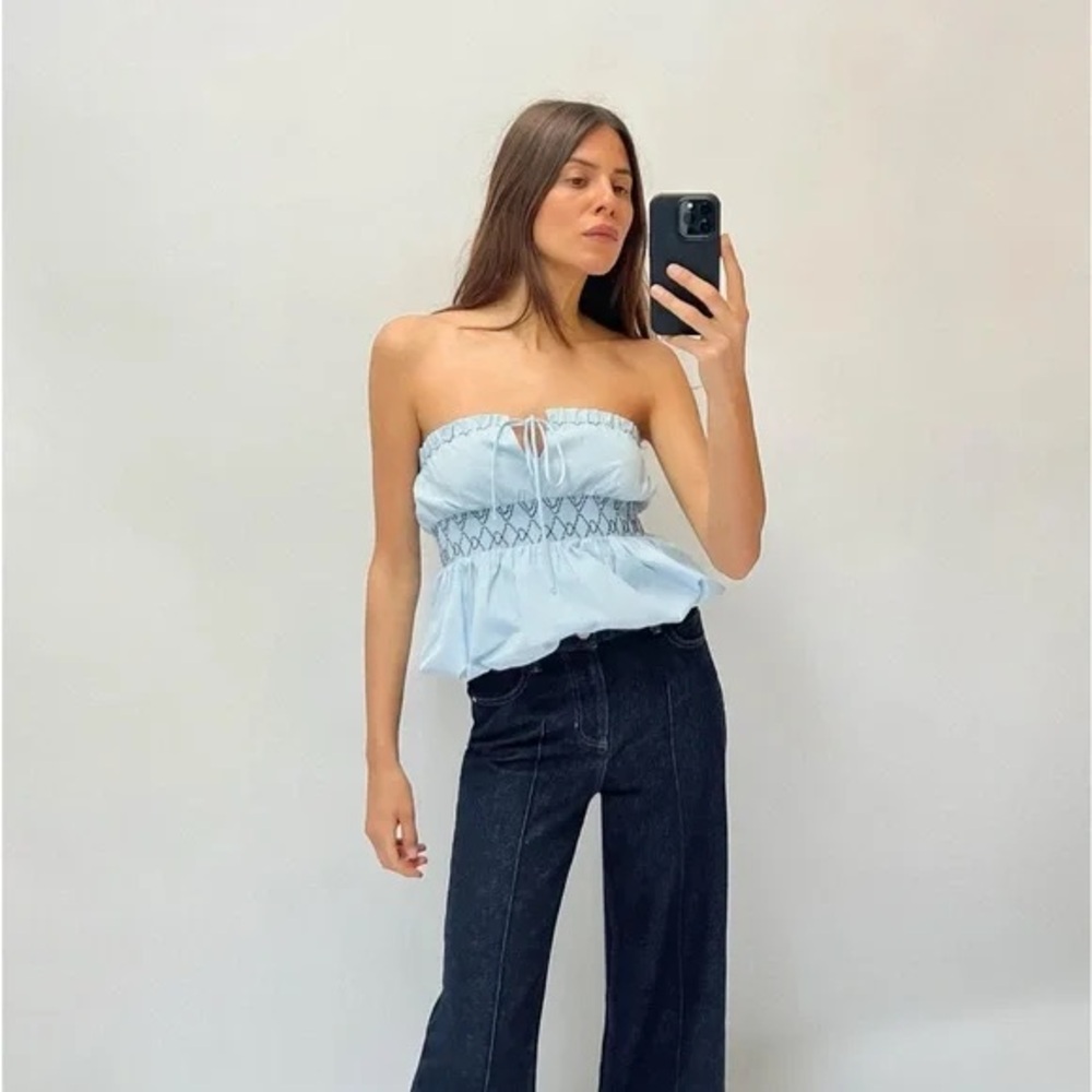Zara poplin strapless top
